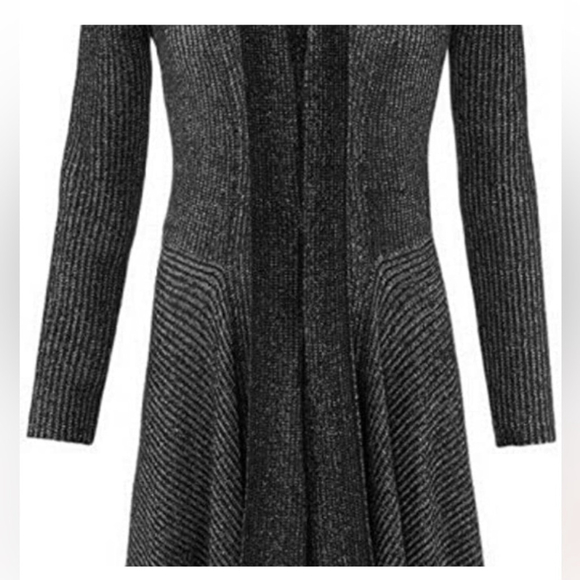 B04-CAbi Cloak Black Marbled Long-Lined Knit Cardigan Style 3530 M - Picture 2 of 6